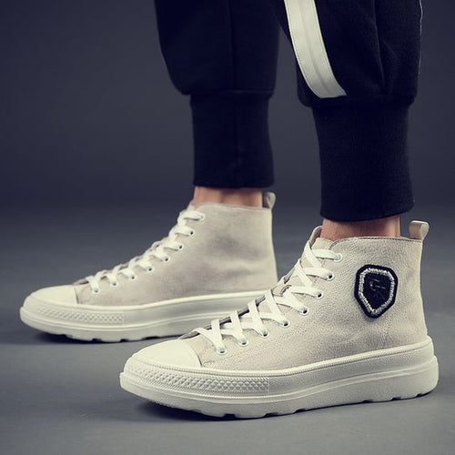 Men's Simple Style High Top Leather Martin Boots - Abershoes