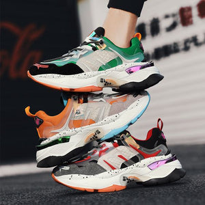 Men's Chic Color Block Dad Sneaker Shoes - Abershoes