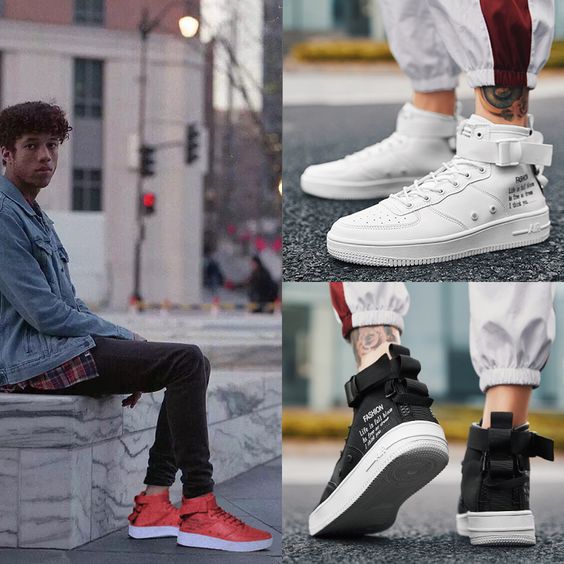 Men's Canvas Hip Hop High-top Shoes - Abershoes
