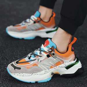 Men's Chic Color Block Dad Sneaker Shoes - Abershoes