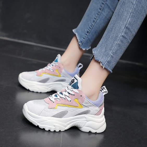 Mesh Breathable Color Block Sneakers - Abershoes