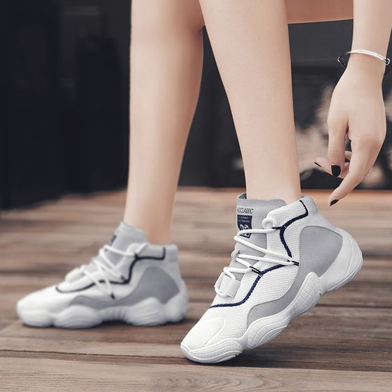 Chic High Top Breathable Dad Sneaker Shoes - Abershoes