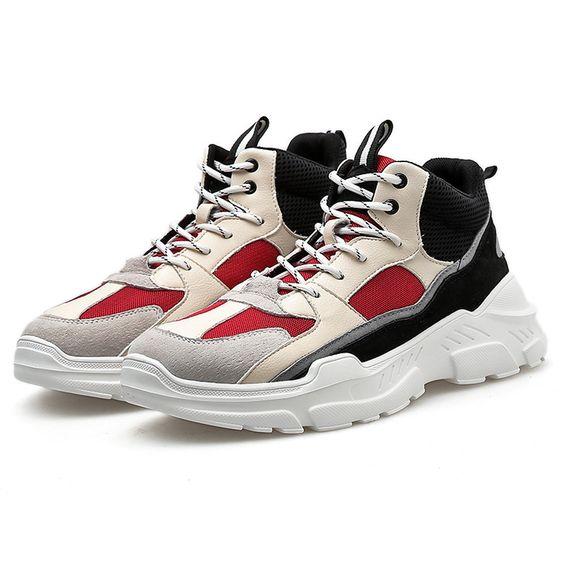 MID Trendy Color Block Sneaker Shoes - Abershoes