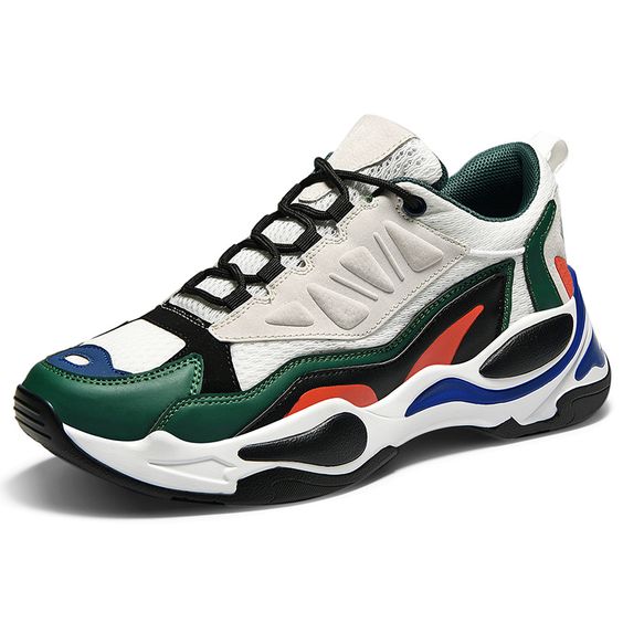 Men's Trendy Color Block Dad Sneaker Shoes - Abershoes