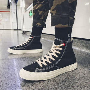 Men's Stylish High Top Hip Hop Canvas Shoes - Abershoes